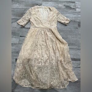 Free People Cream Fabric with Bronze Tag